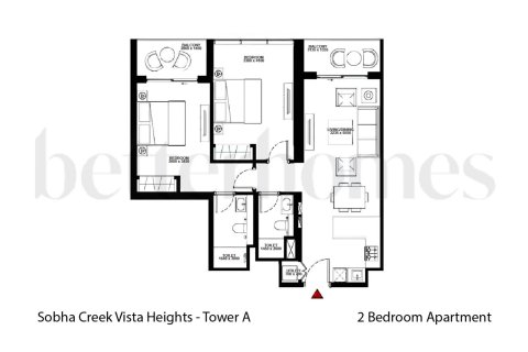 Appartement à Sobha Hartland, Mohammed Bin Rashid City, Dubai, 2 chambres, 90.29 m², № 145697