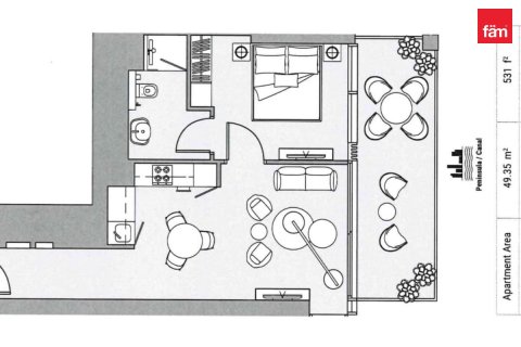 Appartement à Business Bay, Dubai, 1 chambre, 62.7 m², № 143453