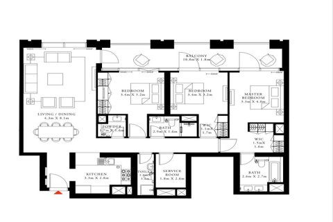 Apartment in Zabeel, Dubai 3 bedrooms, 165 sq.m. № 143532 - photo 13