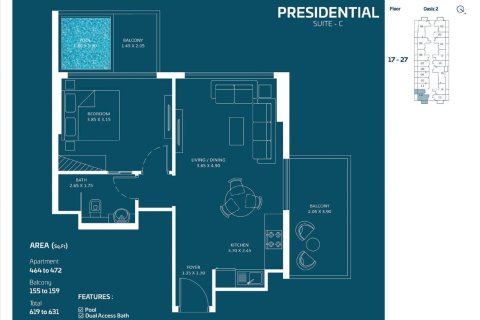 Appartement à Dubai, 1 chambre, 59 m², № 143632 - photo 16