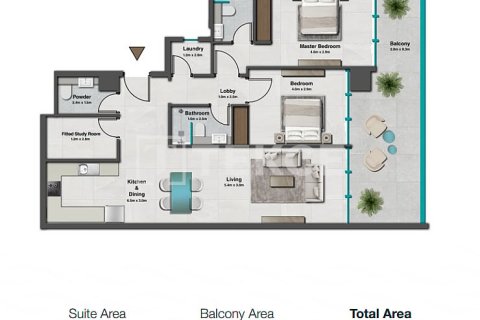 Appartement à Jumeirah Village Circle, Dubai, 2 chambres, 123 m², № 91092 - photo 21