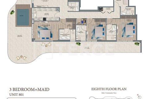 Appartement à Dubai, 1 chambre, 74 m², № 102245 - photo 8