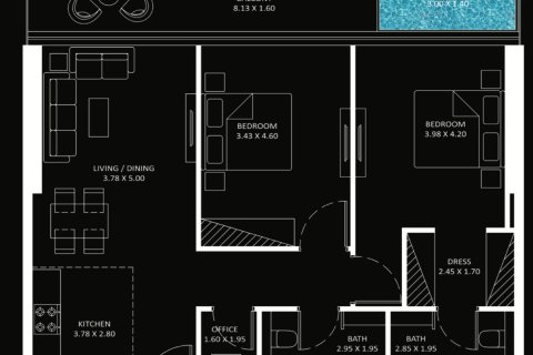 Appartement à Business Bay, Dubai, 2 chambres, 107.4 m², № 112493 - photo 10