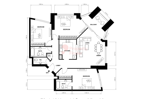 Appartement à Dubai Marina, Dubai, 3 chambres, 159 m², № 134098 - photo 2