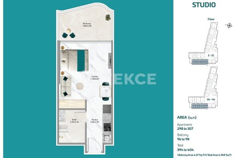 Купить квартиру в Дубае: студию, 37м², № 64600 - фото 30