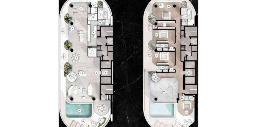 Dúplex en THE RINGS en Jumeirah, Dubai, 5 dormitorios, 893 m², № 31197