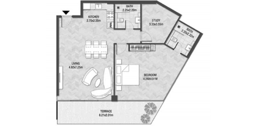 Appartement à TRINITY à Arjan, Dubai, 1 chambre, 111.82 m², № 31309