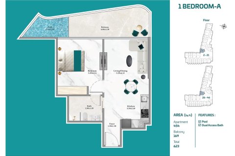 Купить квартиру в Maritime City, Дубай: студию, 38м², № 103520 - фото 9