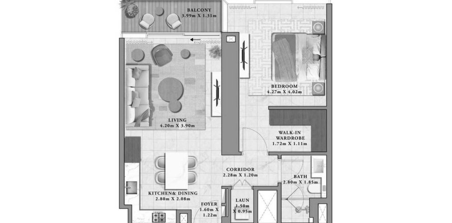 Квартира в Avarra by Palace в Бизнес-Бэе, Дубай, 1 спальня, 74.18м², № 71958