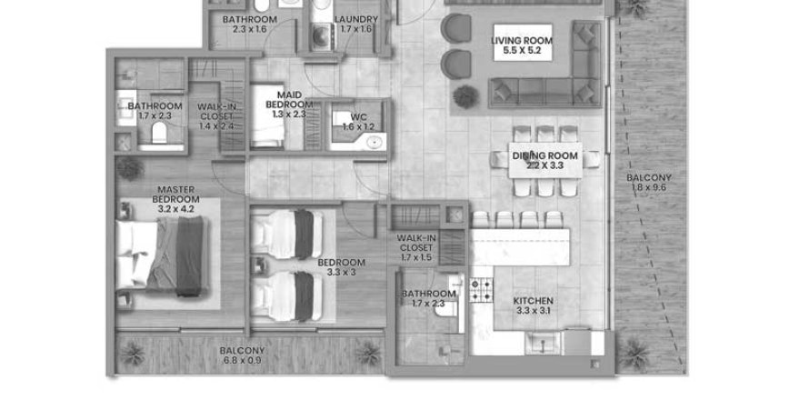 Apartment in Elemental 22 in Al Satwa 2 bedrooms, 132.66 sq.m. № 31444