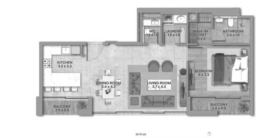 Apartamento en Elemental 22 en Al Satwa, 1 dormitorio, 78.13 m², № 31442