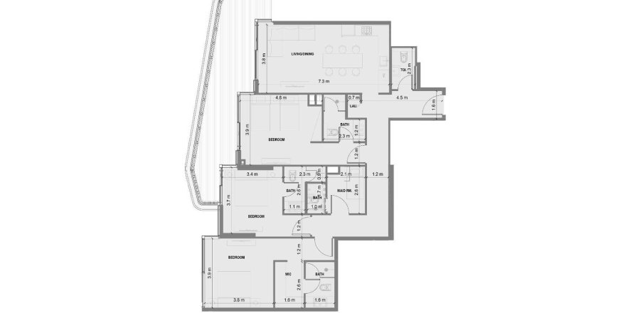 شقة في Blue Marina Residence في دبي 3 غرف نوم, 167 م² رقم 47482