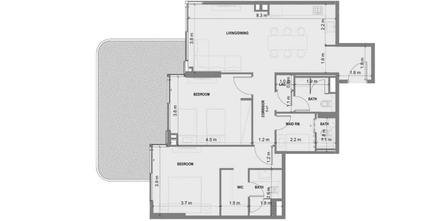 شقة في Blue Marina Residence في دبي 2 غرف نوم, 136 م² رقم 47481