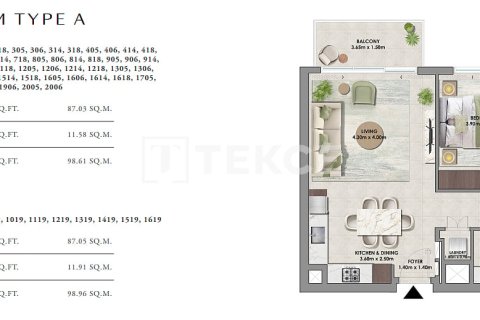 Apartamento en Dubai Hills Estate, Dubai, 1 dormitorio, 64 m², № 123694 - foto 13