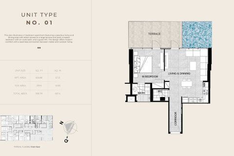 Apartment in Meydan, Dubai 1 bedroom, 53 sq.m. № 103432 - photo 3