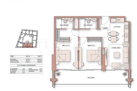 Apartment in Dubai 2 bedrooms, 107 sq.m. № 77365 - photo 19