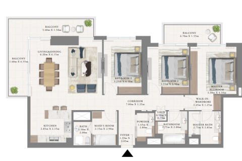 Appartement à Dubai Marina, Dubai, 1 chambre, 73 m², № 103615 - photo 12