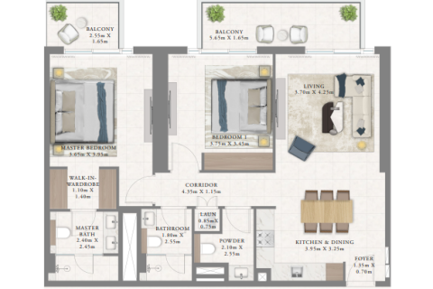 Appartement à Dubai Marina, Dubai, 1 chambre, 73 m², № 103615 - photo 4