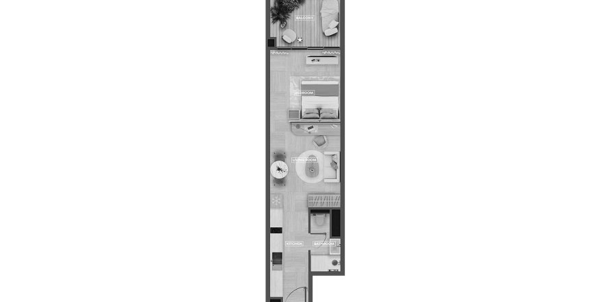 Apartamento en SkyHills Astra en Al Barsha South, Al Barsha, Dubai, 2 dormitorios, 89.6 m², № 31409