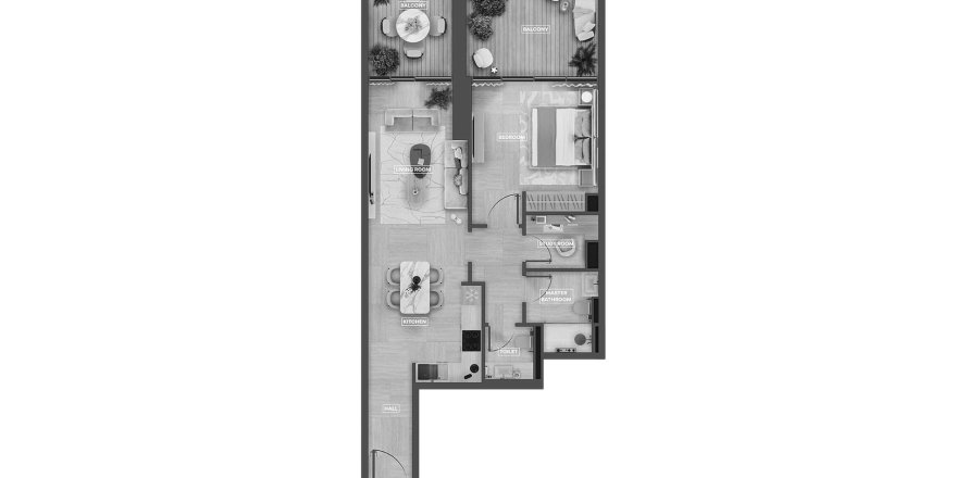 Apartamento en SkyHills Astra en Al Barsha South, Al Barsha, Dubai, 3 dormitorios, 90.8 m², № 31428