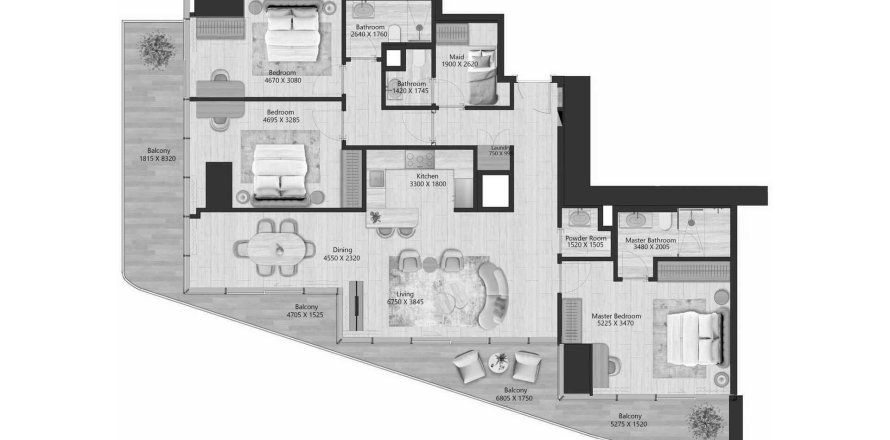 شقة في IL Vento في Maritime City, دبي 3 غرف نوم, 179.24 م² رقم 70052