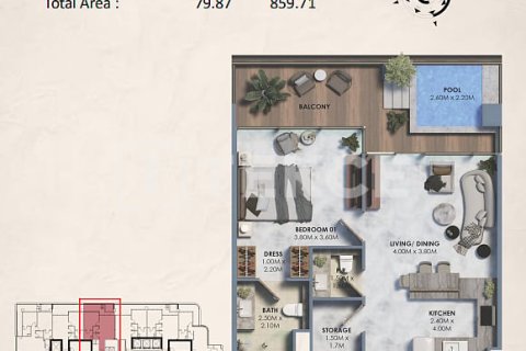 Appartement à Dubai Land, Dubai, 1 chambre, 82 m², № 115444 - photo 19