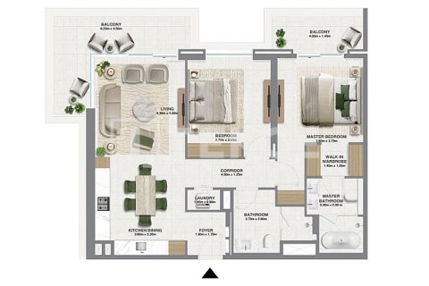 Apartamento en Dubai, 2 dormitorios, 128 m², № 13296 - foto 11