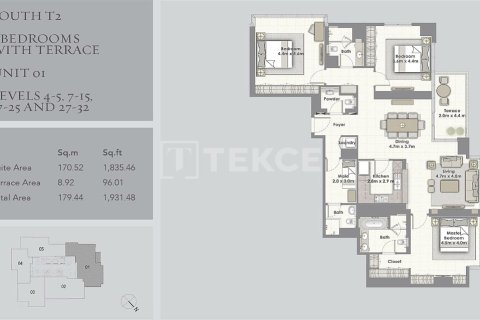 Apartamento en Dubai, 2 dormitorios, 146 m², № 83994 - foto 24