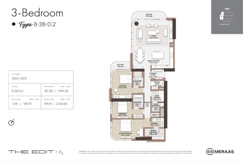 Apartamento en Dubai Design District, Dubai, 3 dormitorios, 199.2 m², № 109247 - foto 2