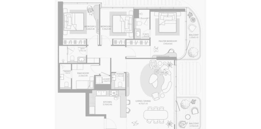 Appartement à Isla Private Residences à Dubai, 3 chambres, 142 m², № 99215