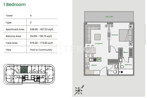 Apartment in Arjan, Dubai 2 bedrooms, 122 sq.m. № 50348 - photo 17