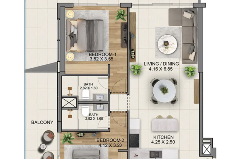 Appartement à Jumeirah Islands, Dubai, 2 chambres, 139 m², № 134139 - photo 3