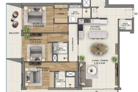 Appartement à Jumeirah Islands, Dubai, 3 chambres, 204 m², № 134138 - photo 2