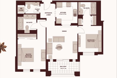 Apartamento en Old Town, Dubai, 2 dormitorios, 98 m², № 45602 - foto 10