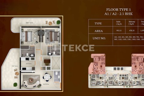Appartement à Dubai, 2 chambres, 126 m², № 105652 - photo 6