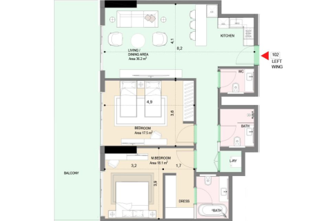 Apartamento en Dubai, 1 dormitorio, 81 m², № 103574 - foto 11