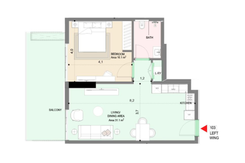 Apartamento en Dubai, 1 dormitorio, 81 m², № 103574 - foto 10