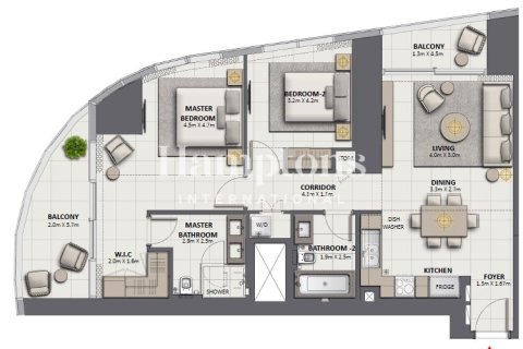 Appartement à Grandeur Residences, Palm Jumeirah, Dubai, 2 chambres, 119.31996805 m², № 110968 - photo 25