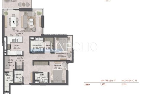 Apartamento en Dubai Land, Dubai, 2 dormitorios, 135 m², № 45955 - foto 13