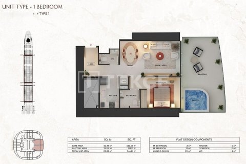 Apartment in Dubai studio, 37 sq.m. № 137713 - photo 12