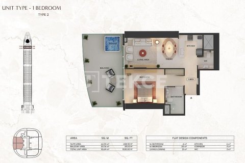 Apartment in Dubai studio, 37 sq.m. № 137713 - photo 2