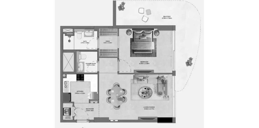 Apartment in Hermina by Casagrand in Dubai 1 bedroom, 88.54 sq.m. № 109679