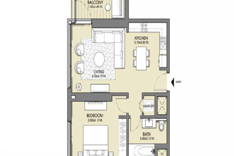 Appartement à Downtown Dubai (Downtown Burj Dubai), Dubai, 1 chambre, 74.40972882 m², № 102274 - photo 15