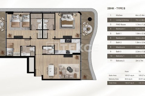 Apartamento en Dubai, 3 dormitorios, 158 m², № 98146 - foto 16