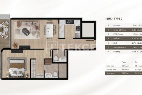 Apartamento en Dubai, 3 dormitorios, 158 m², № 98146 - foto 15
