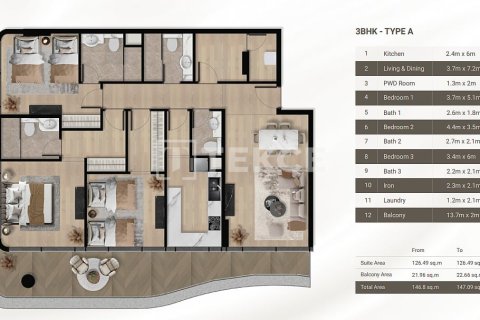 Apartamento en Dubai, 3 dormitorios, 158 m², № 98146 - foto 17