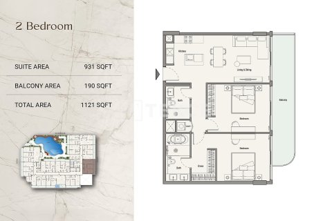 Apartment in Al Sufouh, Dubai 2 bedrooms, 104 sq.m. № 113057 - photo 19