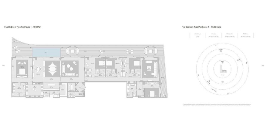 Penthouse à ARMANI BEACH RESIDENCES à Palm Jumeirah, Dubai, 5 chambres, 882.71 m², № 31213