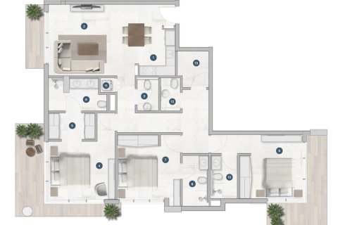 Apartamento en Dubai, 3 dormitorios, 151 m², № 17326 - foto 16