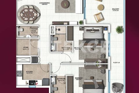 Apartamento en Dubai, 2 dormitorios, 122 m², № 104584 - foto 5